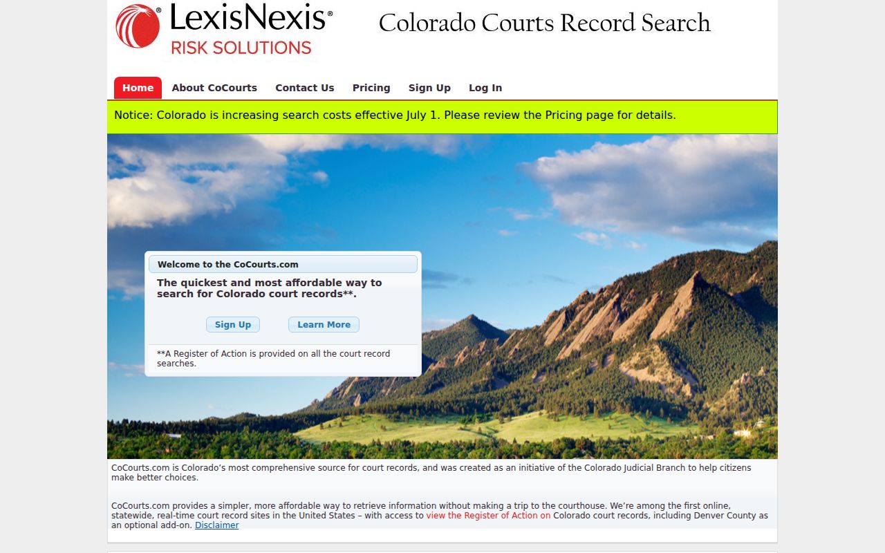 Washington County court records CoCourts vendor search