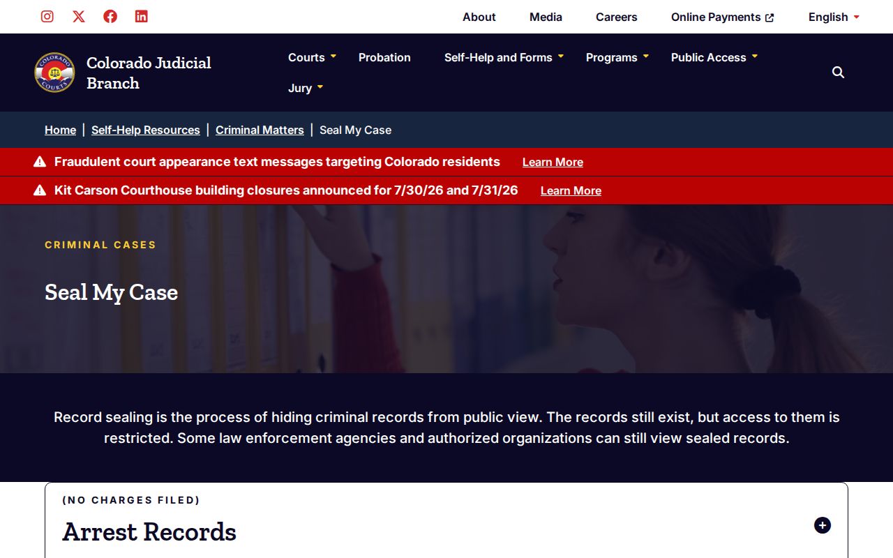 Washington County court records seal my case self-help