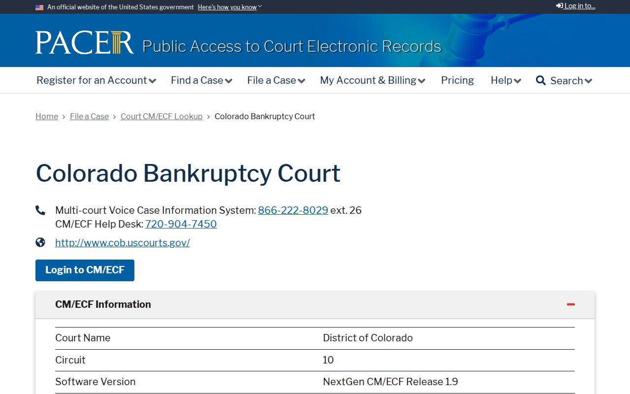 Washington County District Court records and PACER bankruptcy court lookup