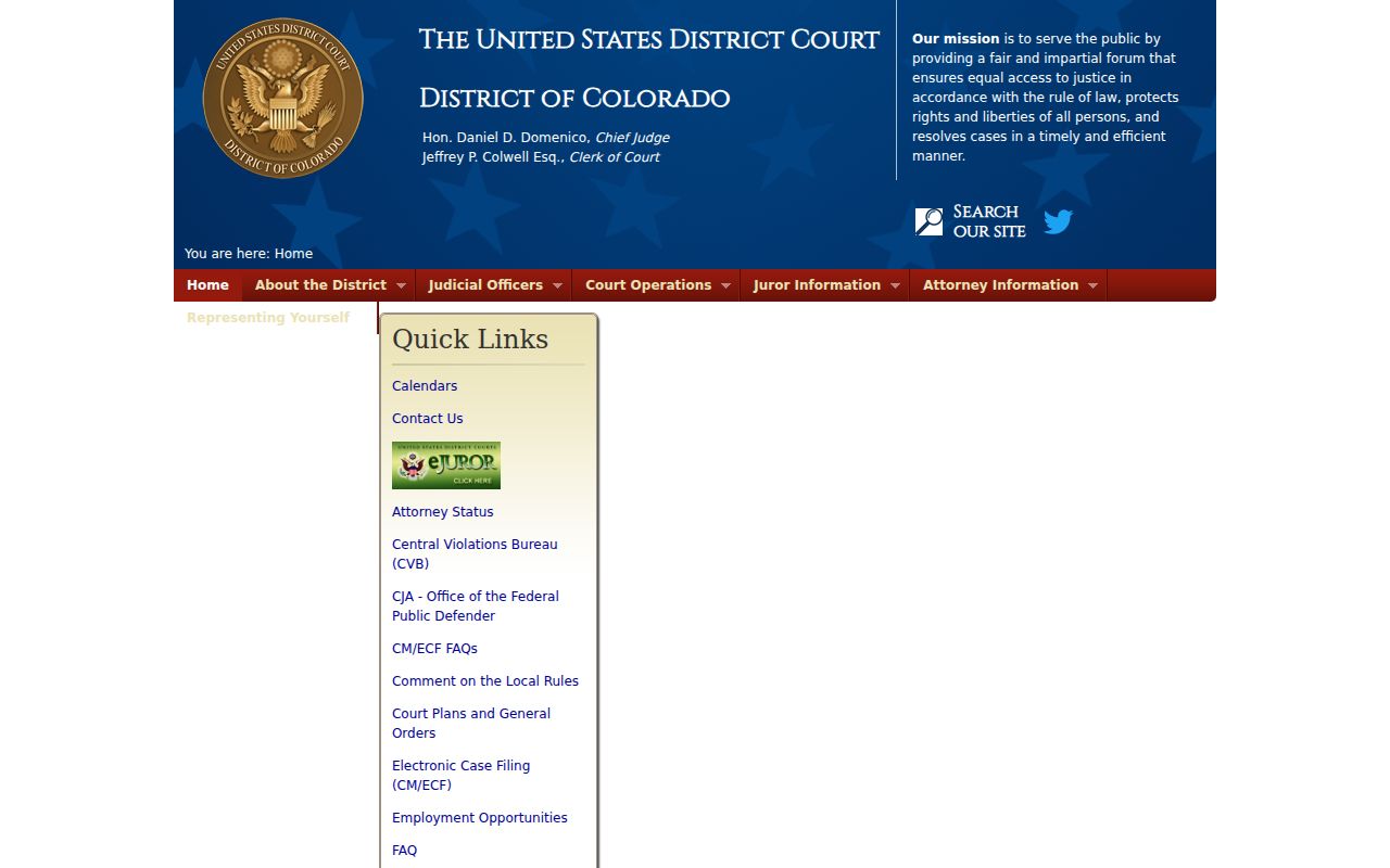 Washington County District Court records and U.S. District Court distinction