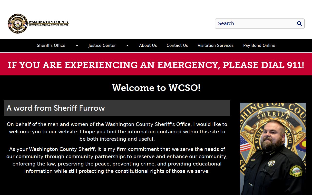 Washington County inmate records and sheriff homepage