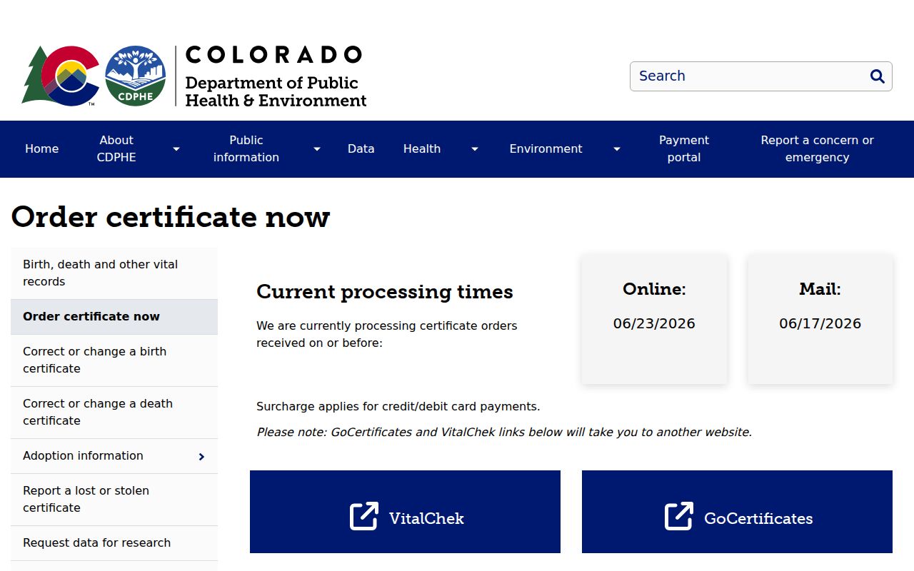 Washington County marriage and divorce records through Colorado vital records verification