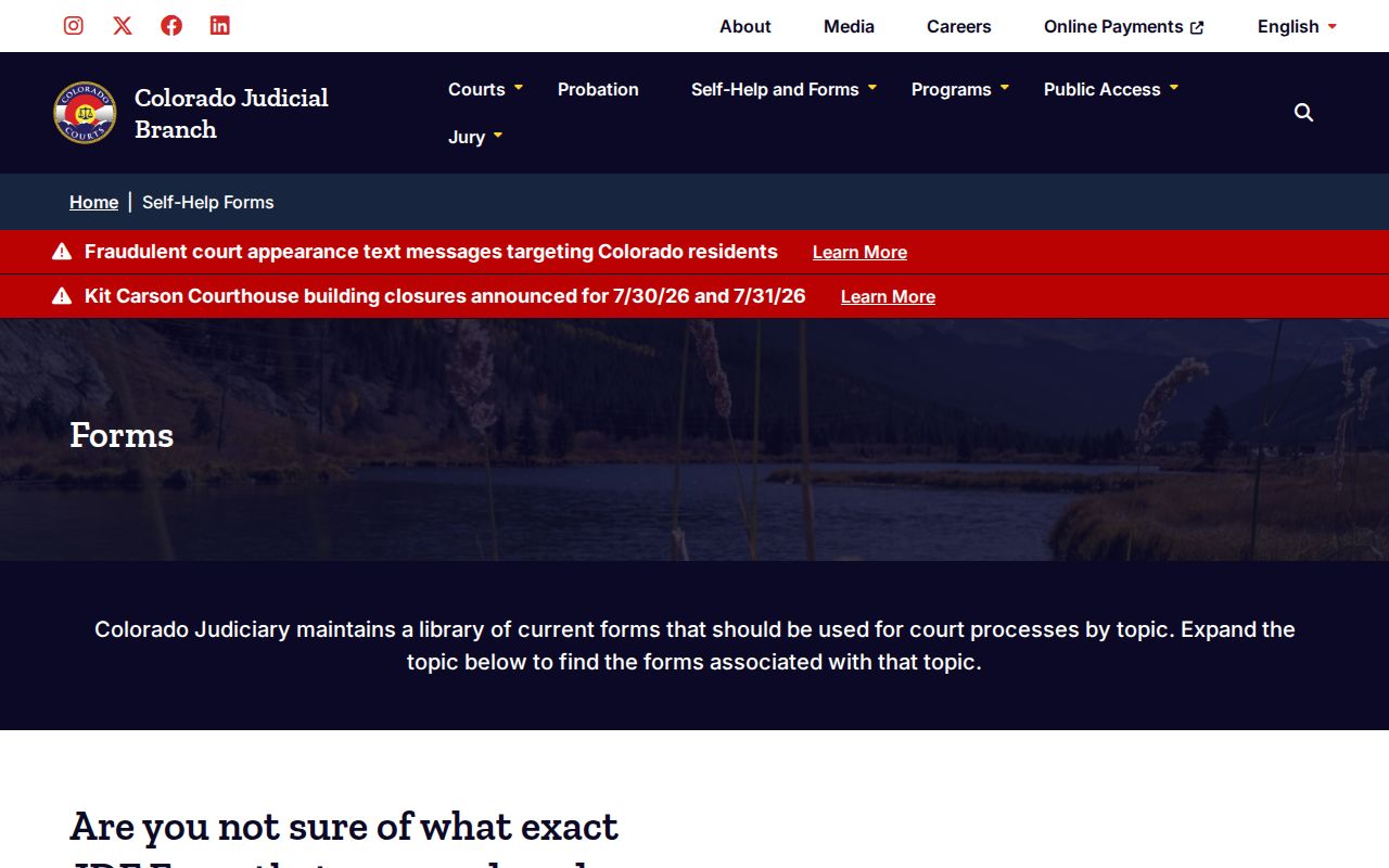 Washington County probate records Colorado Judicial probate forms