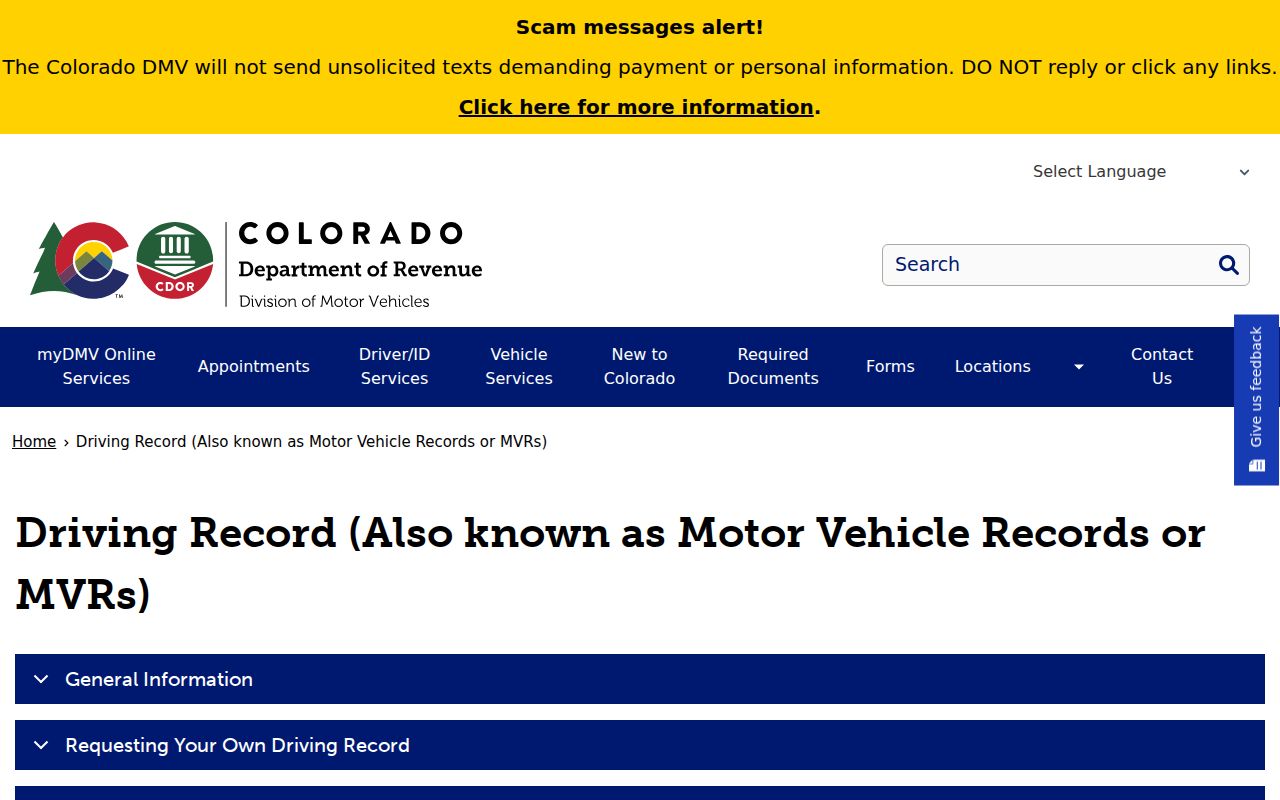 Washington County traffic court records and Colorado DMV driver record access