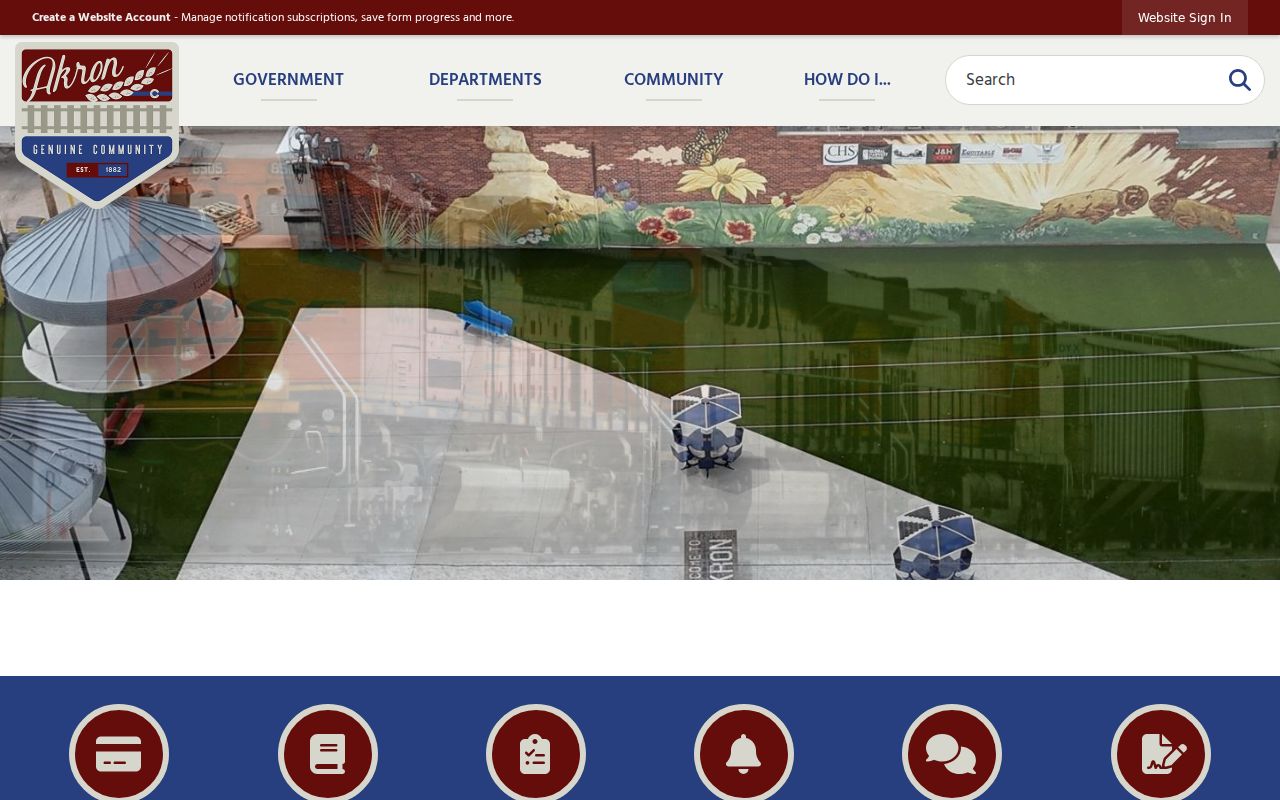 Washington County warrant records and Town of Akron local government source